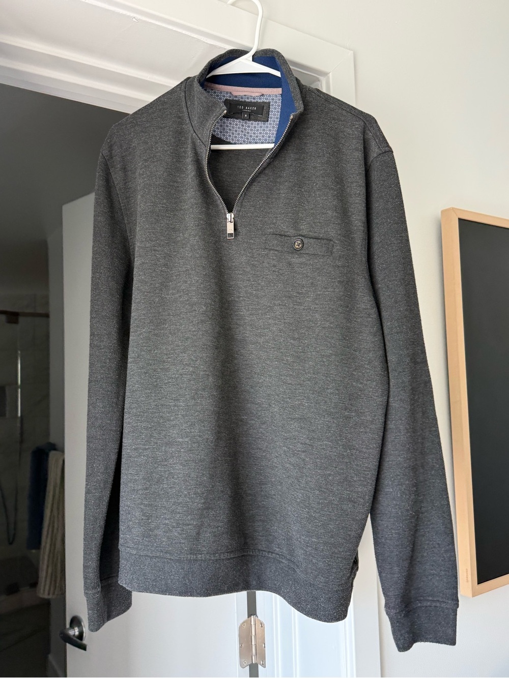 Ted Baker Men’s Dark Gray Quarter-Zip Sweater